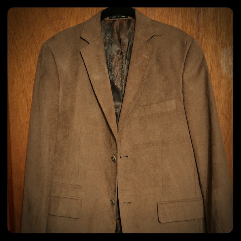 Brown Velvet Two Button Blazer